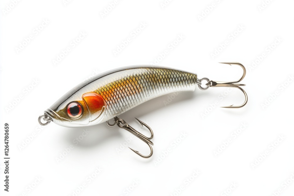 Exploring the intricate design of a crankbait lure on a clean background with a focus on detail and craftsmanship Exploring the intricate design of a crankbait lure on a clean background with a focus on detail and craftsmanship