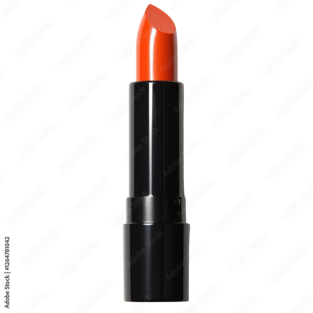 Bright orange lipstick in sleek black tube, perfect for bold makeup looks. This vibrant shade adds pop of color to any beauty routine, enhancing lips with striking finish Bright orange lipstick in sleek black tube, perfect for bold makeup looks. This vibrant shade adds pop of color to any beauty routine, enhancing lips with striking finish
