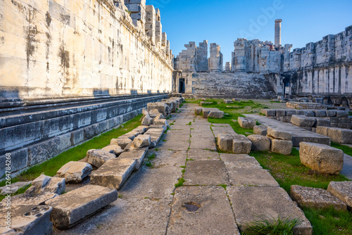 The ruins of Didyma are located a short distance to the northwest of modern Didim in Aydın Province, Turkey. It sits on a headland that in antiquity formed the Milesian Peninsula. Didyma was the large photo