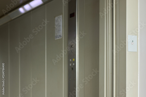 This industrial elevator interior is designed for efficient transport of goods and materials