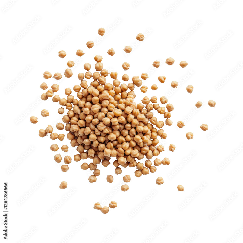 Chickpea seeds scattered on transparency background, showcasing their round shape and beige color. These nutritious legumes are often used in various dishes and cuisines Chickpea seeds scattered on transparency background, showcasing their round shape and beige color. These nutritious legumes are often used in various dishes and cuisines