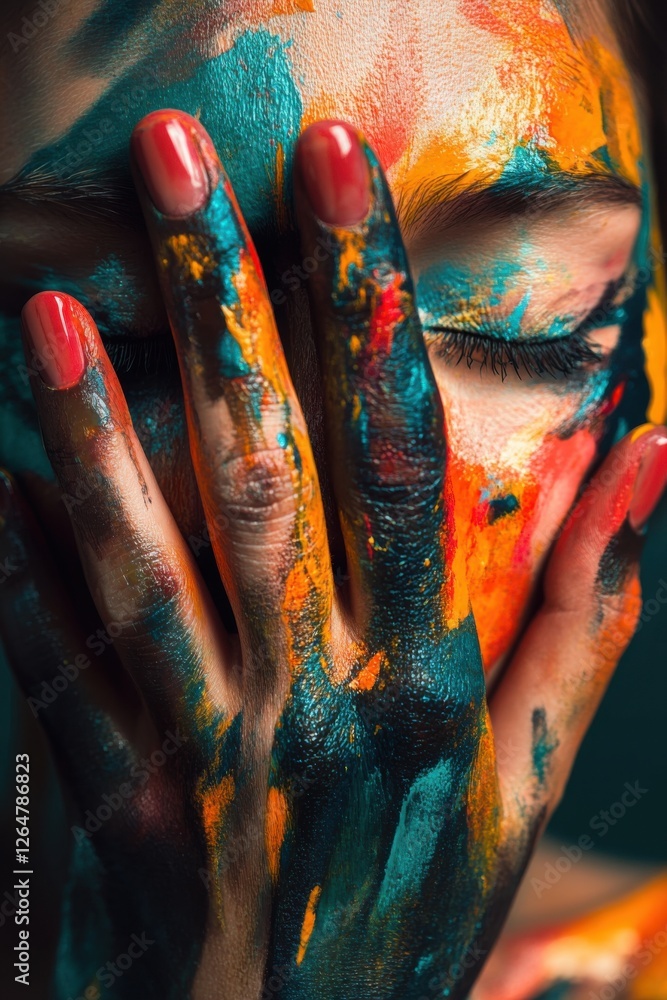 Obraz premium Vibrant expression of creativity captured through bold colors and imaginative art