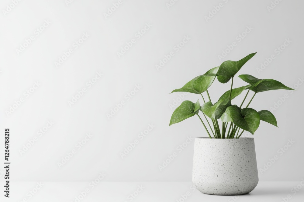 Elegant anthurium plant in a modern pot creating a refreshing decor element for contemporary interiors Elegant anthurium plant in a modern pot creating a refreshing decor element for contemporary interiors