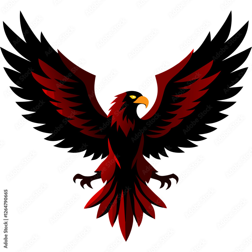 Obraz premium Eagle flying in the air. Vector illustration isolated on white background.