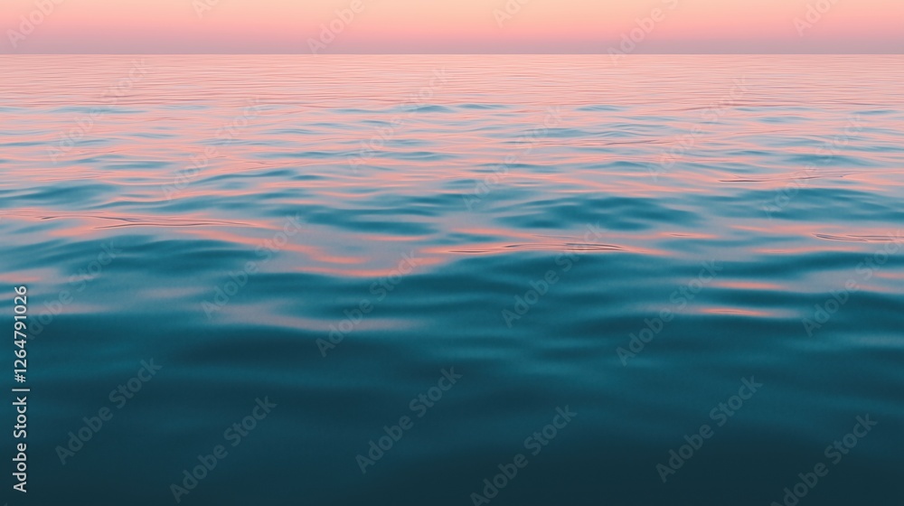 Obraz premium Serene ocean view during twilight reflecting soft pastel hues of the sky