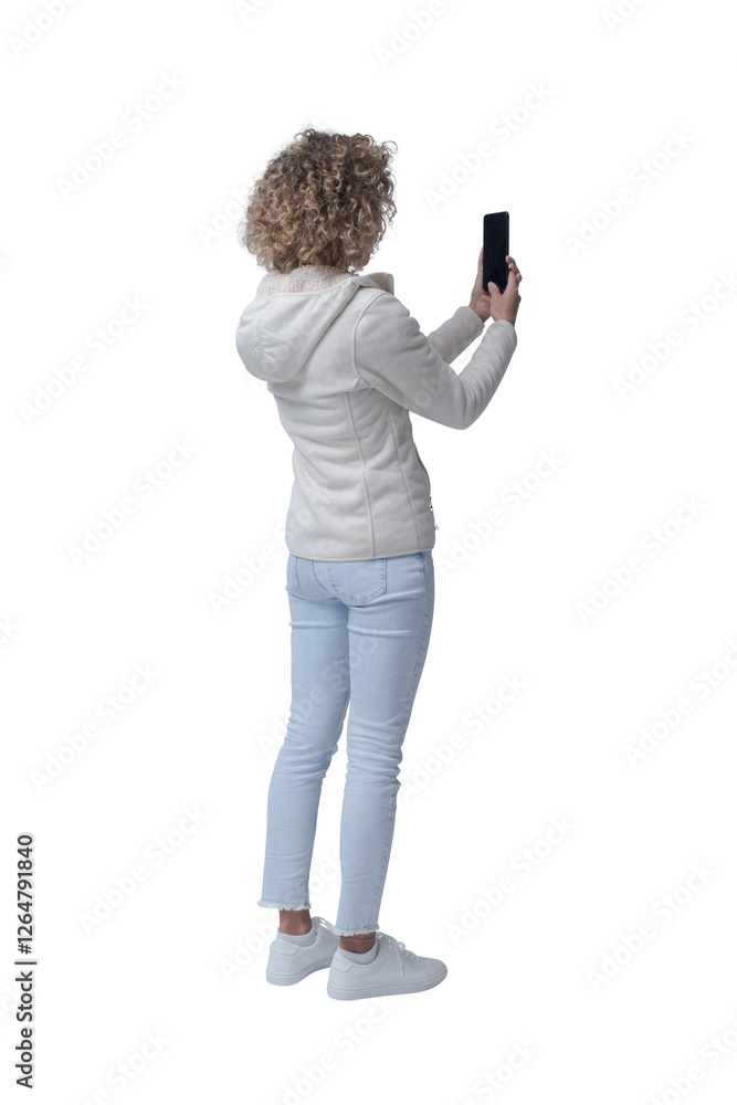 Young woman taking pictures with her smartphone Young woman taking pictures with her smartphone