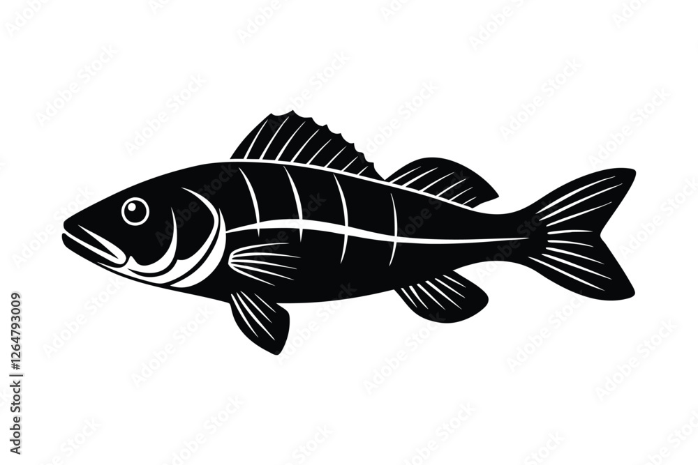 Silhouette of Peacock bass fish vector art illustration.eps Silhouette of Peacock bass fish vector art illustration.eps