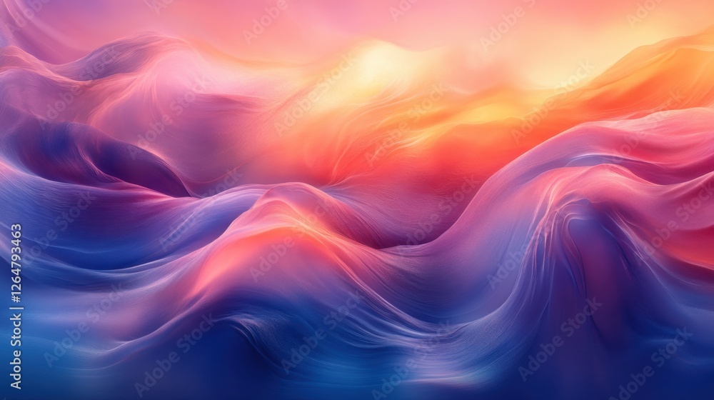 A colorful, abstract painting of a wave with a bright orange and pink sunset in the background. The painting evokes a sense of movement and energy, as if the wave is in motion A colorful, abstract painting of a wave with a bright orange and pink sunset in the background. The painting evokes a sense of movement and energy, as if the wave is in motion