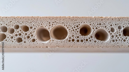 Close Up Of Porous White Material With Holes