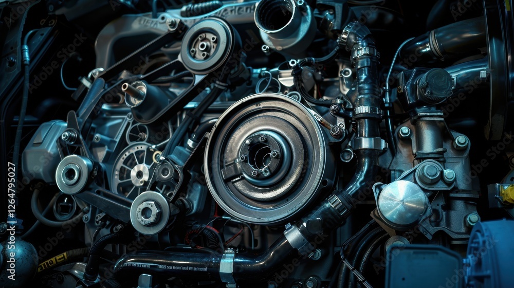 Fototapeta premium Intricate Engine Mechanism - Industrial Precision