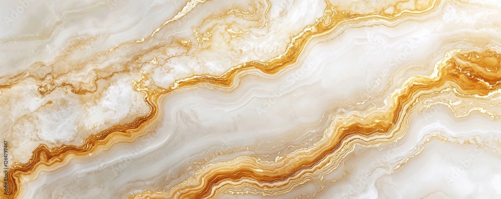 A smooth surface featuring elegant swirling patterns of white, cream, and gold, showcasing the beauty of natural stone. A smooth surface featuring elegant swirling patterns of white, cream, and gold, showcasing the beauty of natural stone.