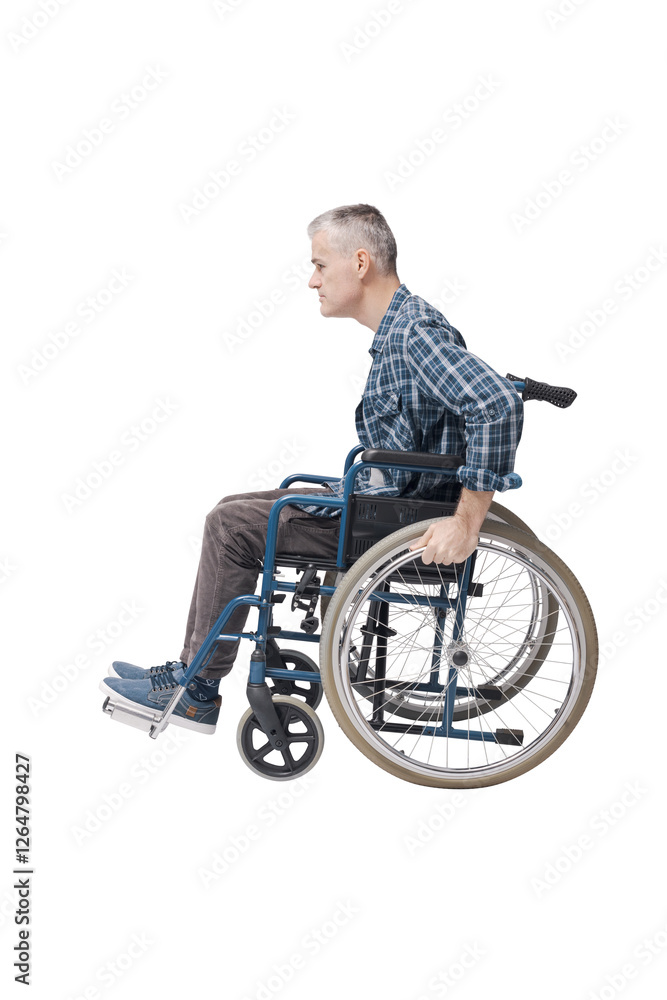 Portrait of a man in a wheelchair Portrait of a man in a wheelchair