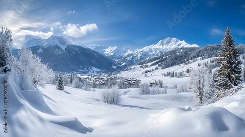 Wallpaper Mural A panoramic view of the Dolomites in winter
 Torontodigital.ca