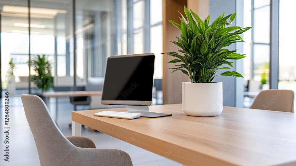 Modern office scene with blurred background contemporary workspace digital image professional environment focus on furniture Modern office scene with blurred background contemporary workspace digital image professional environment focus on furniture