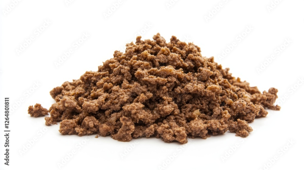 Brown Crumble Texture Pile on White Background for Food Imagery Brown Crumble Texture Pile on White Background for Food Imagery