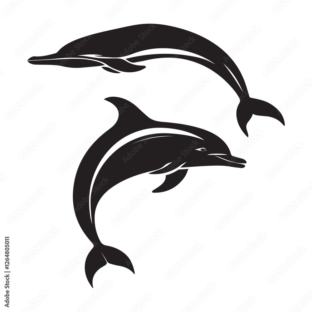 Fototapeta premium dolphin vector illustration on a white background