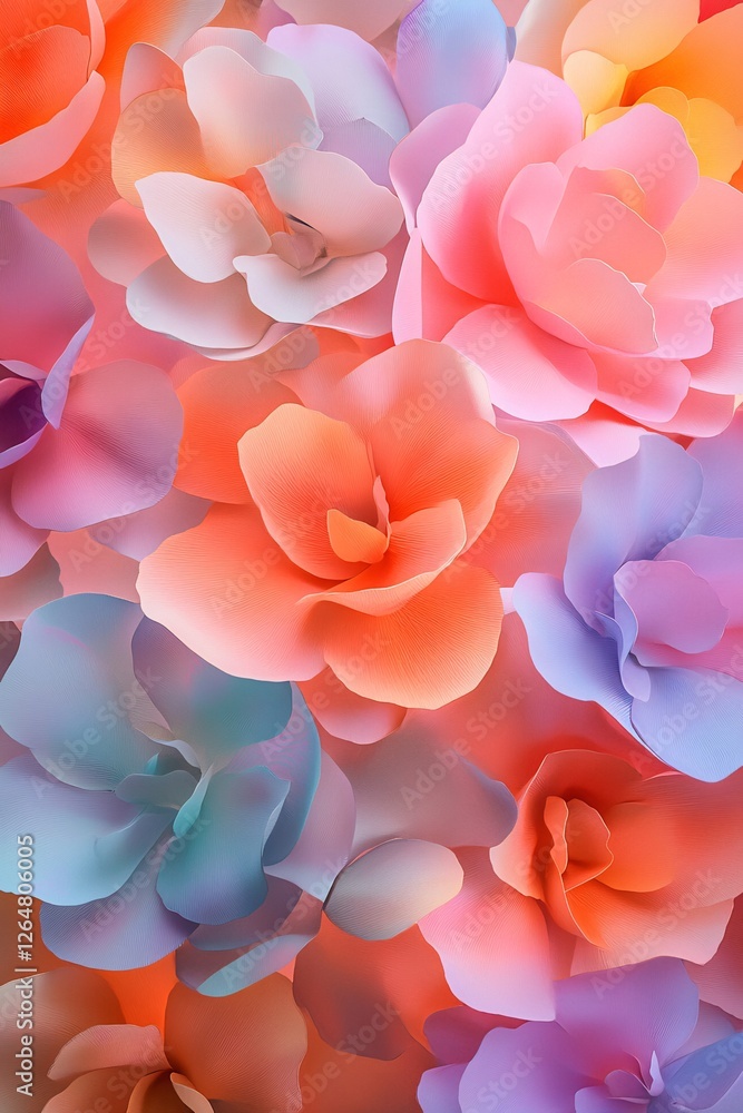 A Stunning Display of Vibrant Photorealistic Flowers with Intricate Petal Designs A Stunning Display of Vibrant Photorealistic Flowers with Intricate Petal Designs