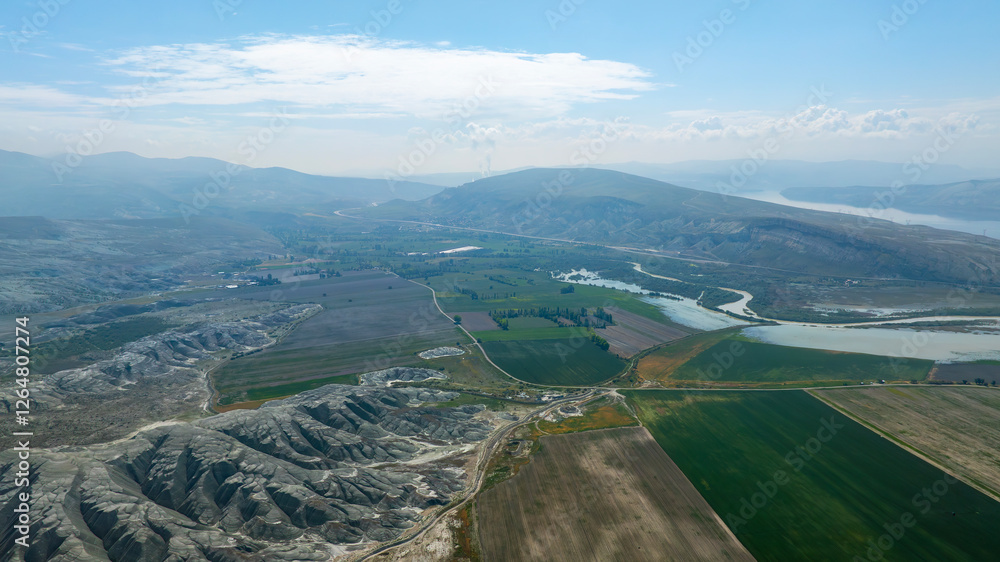 Aerial view of Ankara, Nallıhan Bird Paradise.
