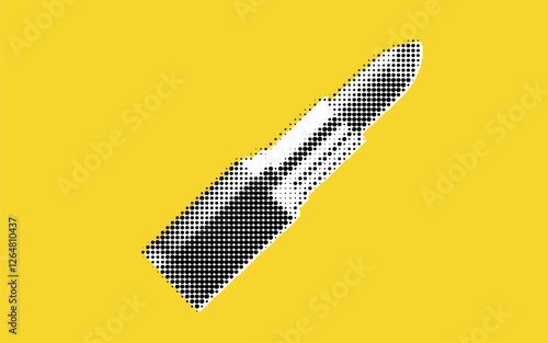 Stylized Lipstick Illustration on Yellow Background