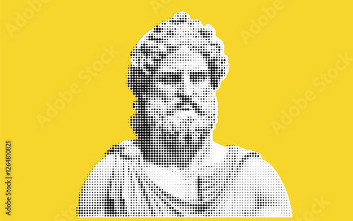 Stylized Portrait of a Classical Philosopher