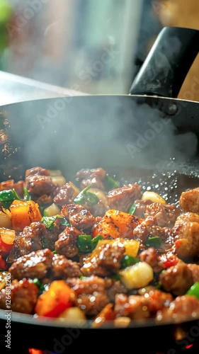 Stir fried meat and veggies dish