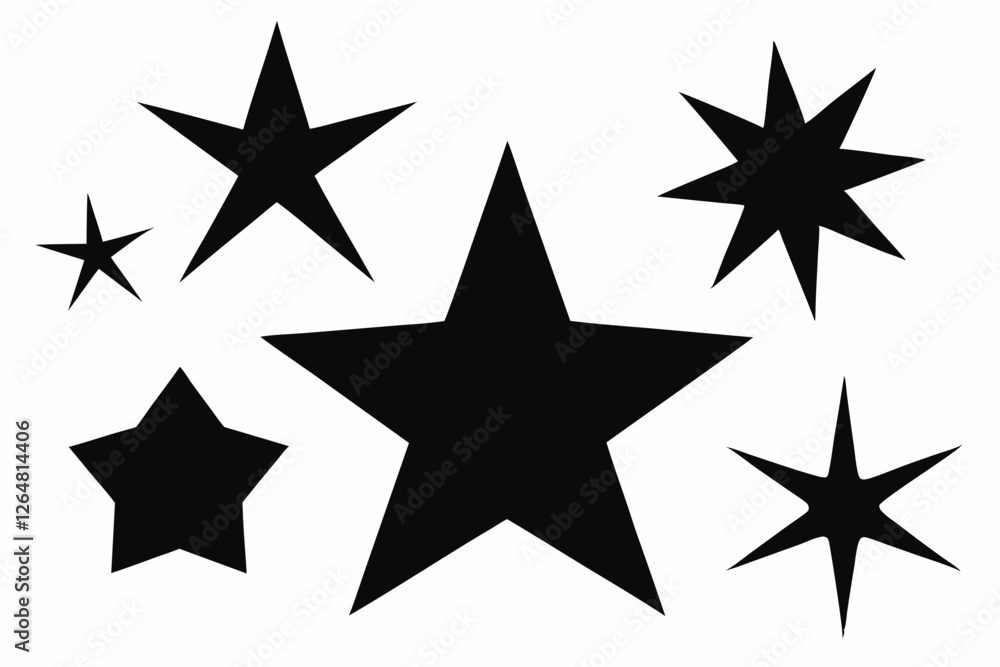 star shapes set, different star icons, geometric star collection star shapes set, different star icons, geometric star collection