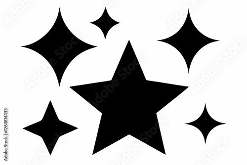 black and white stars