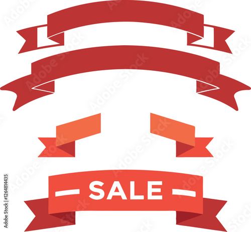 sale banner set,  ribbon sale labels,  discount tag collection