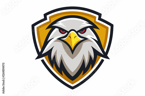 eagle shield logo,  modern eagle emblem,  geometric bird icon


