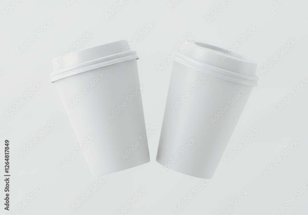 Blank White Coffee Cups Mockup for Branding Blank White Coffee Cups Mockup for Branding