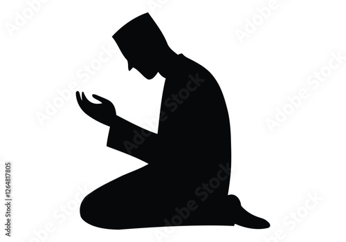 Muslim boy prayer moment