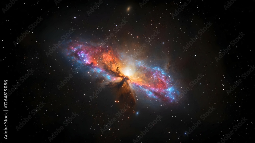 Fototapeta premium Vibrant Spiral Galaxy in Deep Space