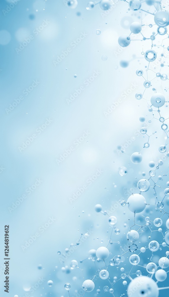 Soft blue abstract background with molecular structures suitable for scientific themes, modern technology or digital innovation with space for text Soft blue abstract background with molecular structures suitable for scientific themes, modern technology or digital innovation with space for text