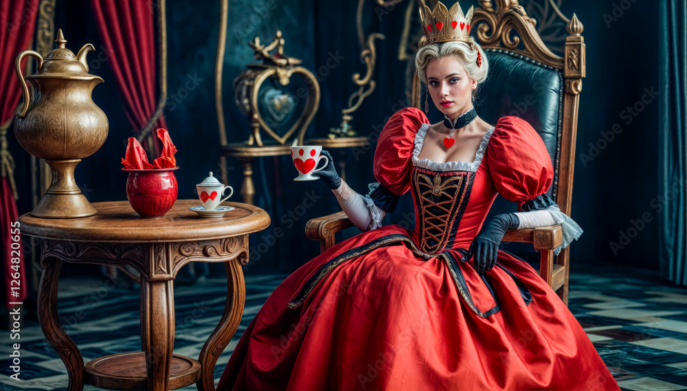 Fototapeta premium The noble Red Queen from Alice in Wonderland