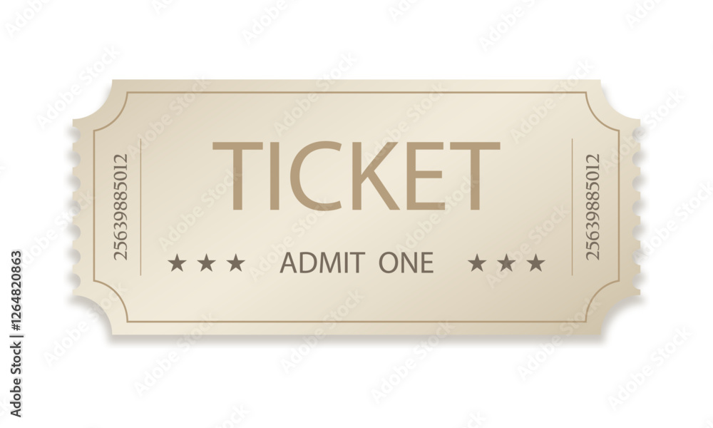 Ticket template isolated on white background. Ticket template isolated on white background.