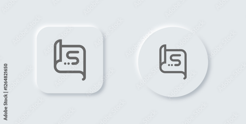 Quest line icon in neomorphic design style. Discovery signs vector illustration. Quest line icon in neomorphic design style. Discovery signs vector illustration.