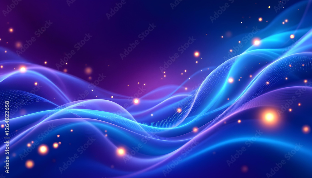 Fototapeta premium Abstract Blue and pink gradient technology waves background