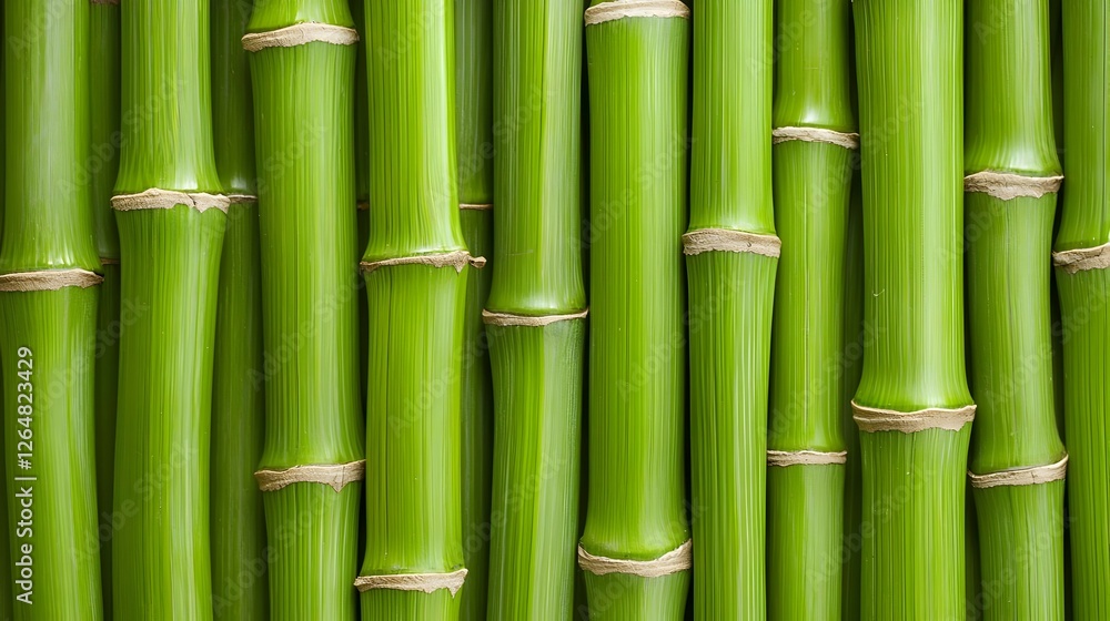 Fototapeta premium Green Bamboo Stalks Close Up Nature Background