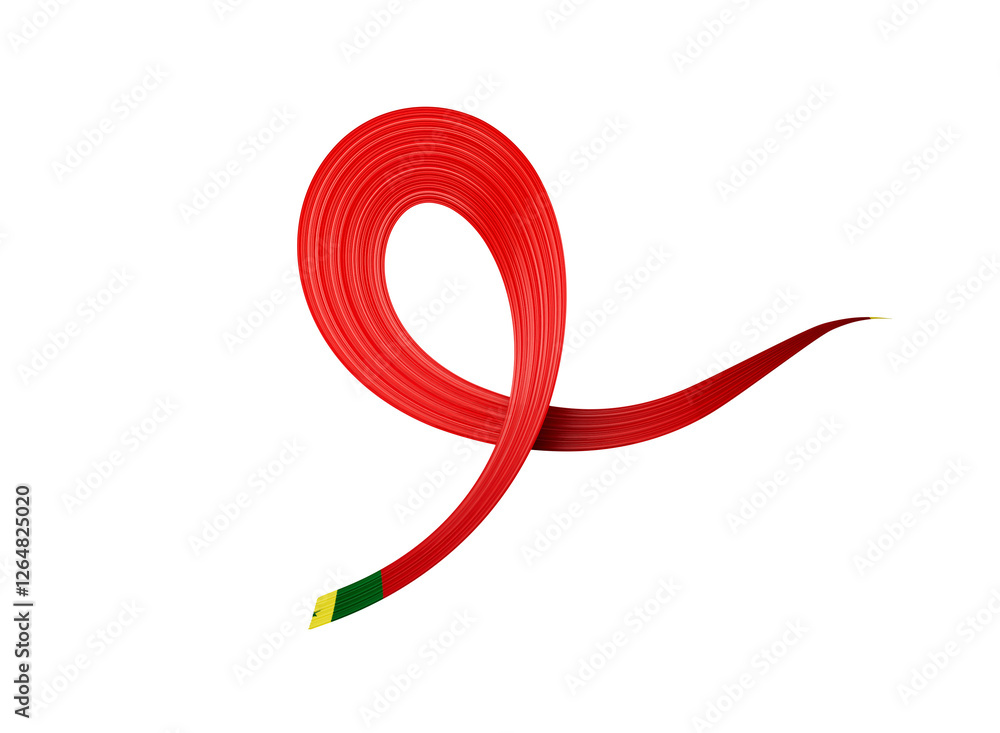 3d Flag Of Senegal Shiny Wavy Awareness Ribbon Flag 3d Illustration 3d Flag Of Senegal Shiny Wavy Awareness Ribbon Flag 3d Illustration