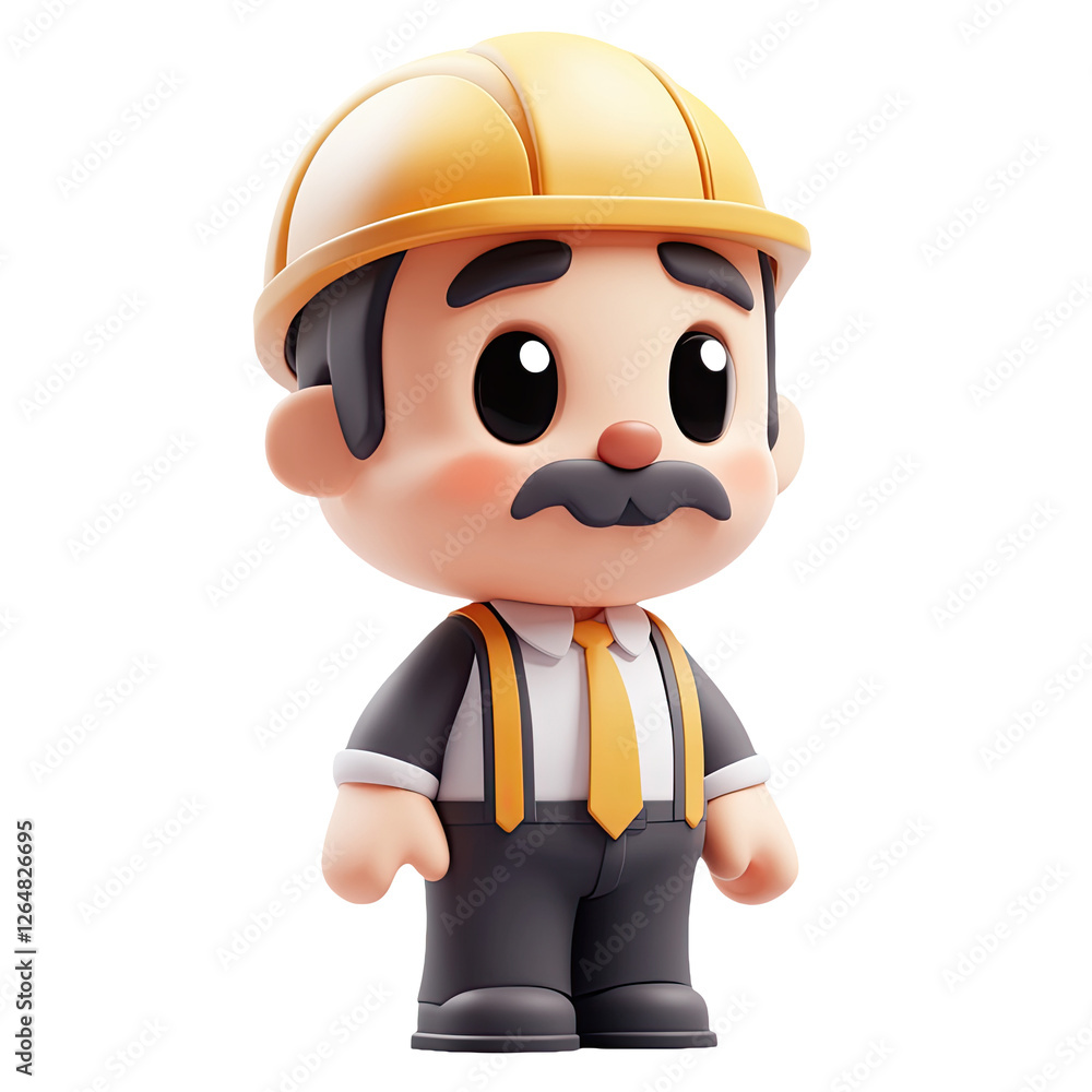 Charming Cartoon Engineer Character Illustration Charming Cartoon Engineer Character Illustration