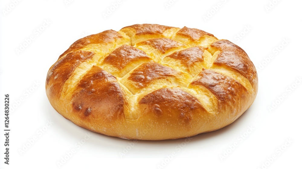 Freshly Baked Round Bread with Golden Crust and Soft Texture Freshly Baked Round Bread with Golden Crust and Soft Texture