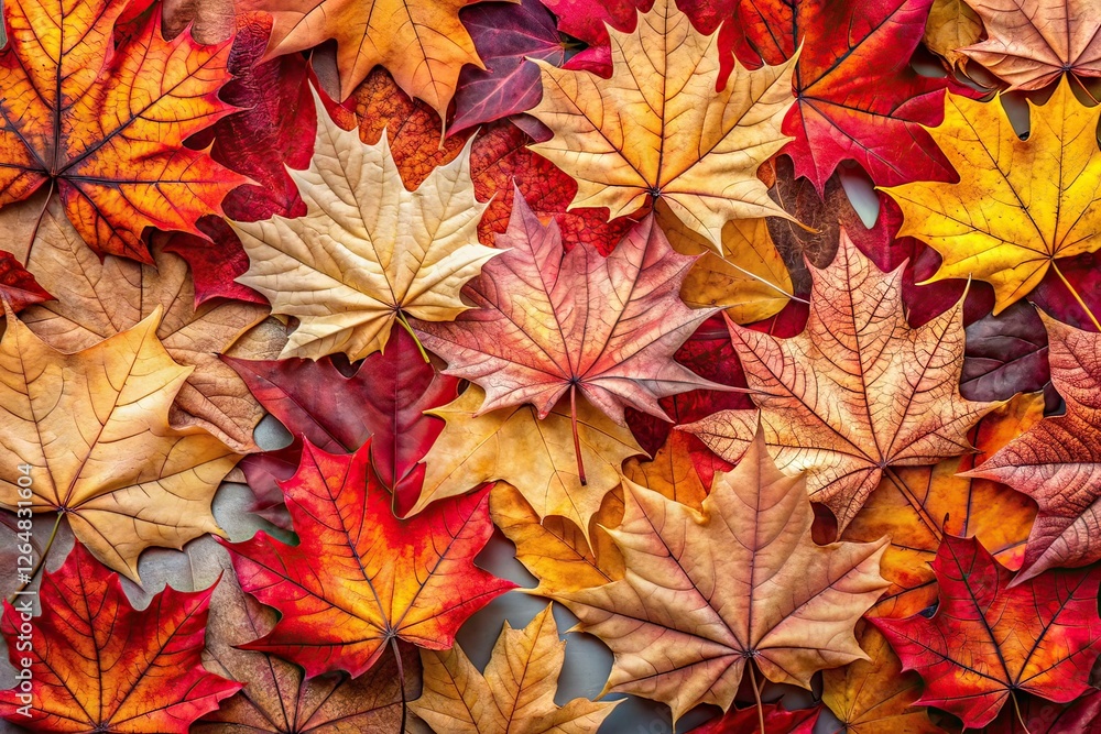 Aerial Maple Leaf Pattern - Vibrant Autumn Colors Aerial Maple Leaf Pattern - Vibrant Autumn Colors