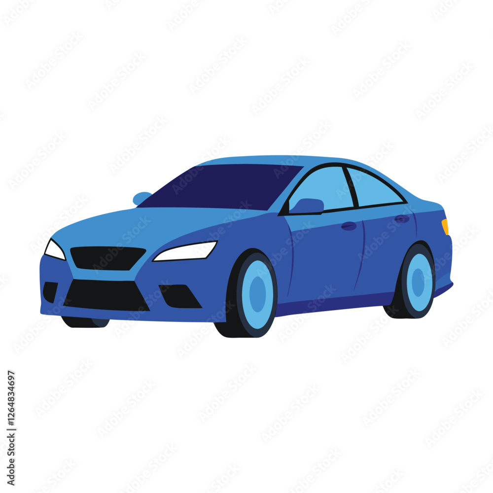 Obraz premium blue car isolated on white