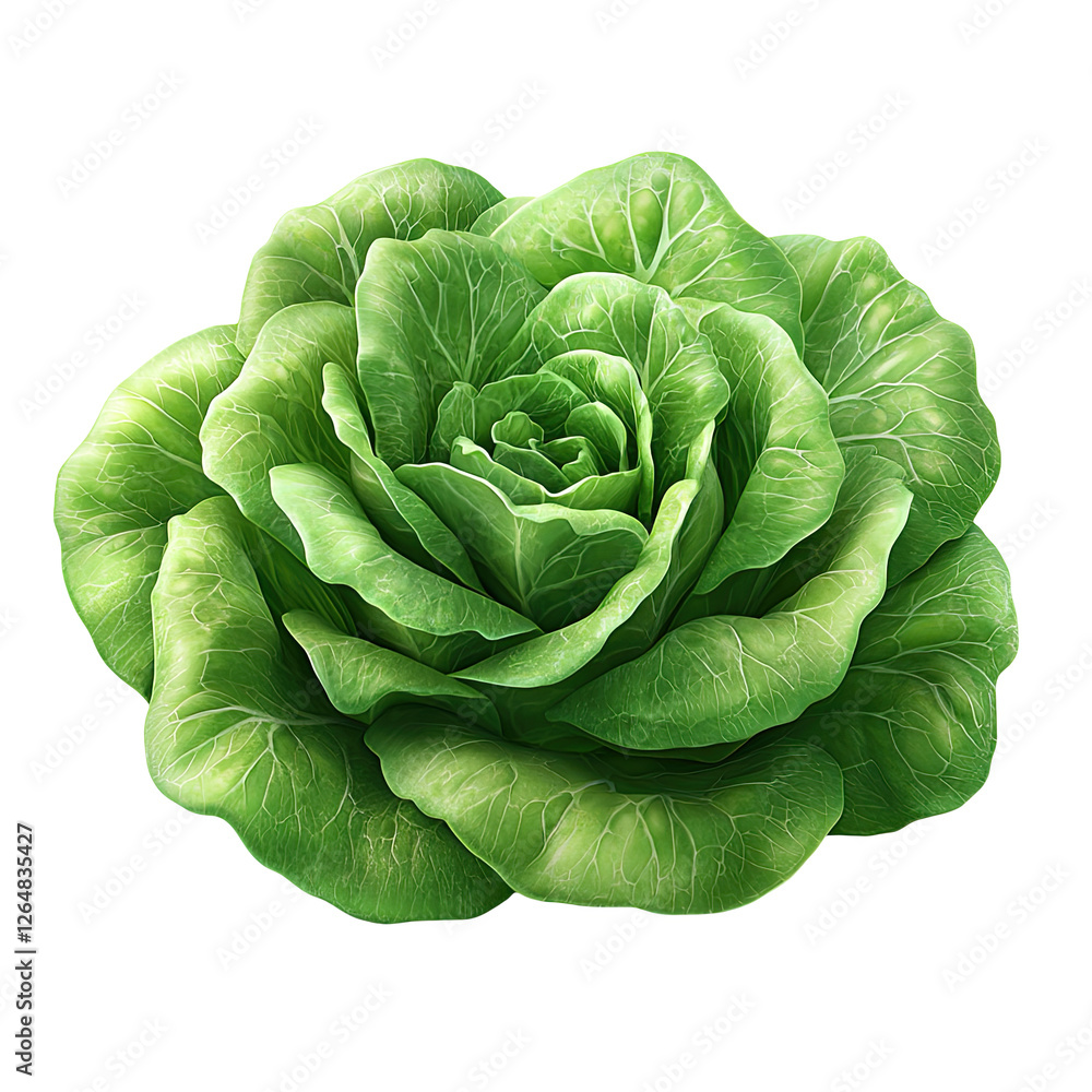 Obraz premium Stunning Green Rose-Like Lettuce Illustration