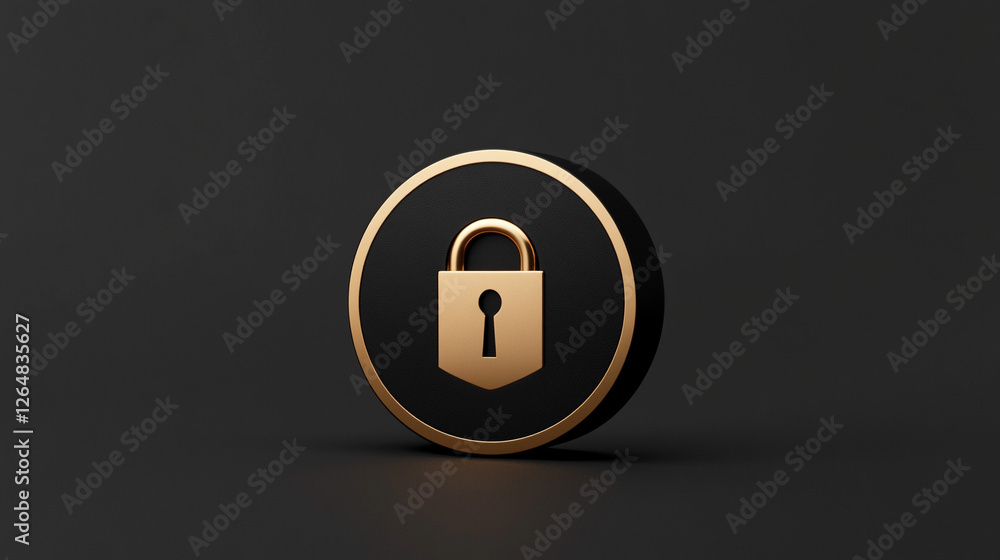 Padlock icon on dark background. Padlock icon on dark background.