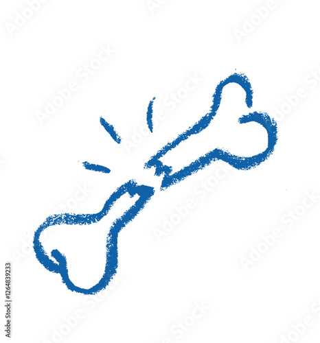Bone Break Insurance Related Icon Crayon Chalk Drawing Vector