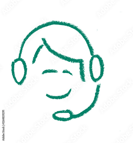 Call Center Insurance Related Icon Crayon Chalk Drawing Vector