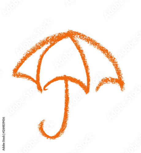 Umbrella Insurance Related Icon Crayon Chalk Drawing Vector