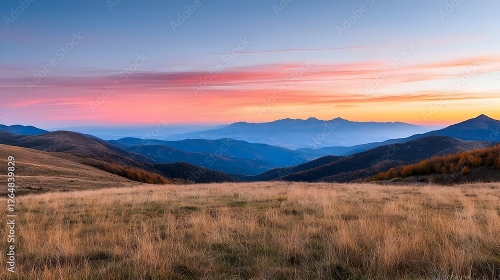 Autumnal Mountain Landscape at Sunset Autumnal Mountain Landscape at Sunset