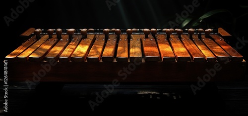 Illuminated Balafon: A Musical Instrument Bathed in Golden Light photo